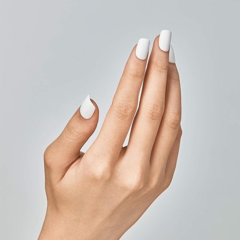 KISS imPRESS Press-On Nails - No Glue, Frosting White, Short Squoval Shape | 30 Nails + Accessories