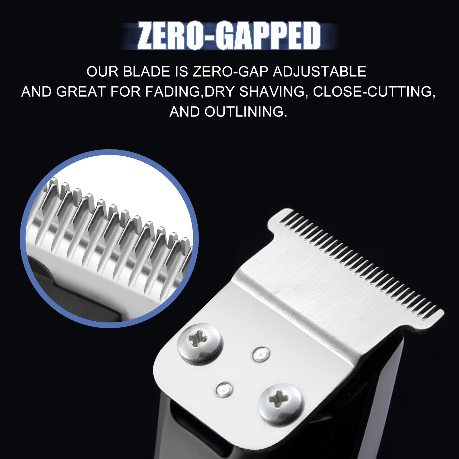2 Pack Replacement T-Blade Set for D7/D8 Steel Blade, Compatible with SlimLine Pro Li D7/D8 Hair Clipper Trimmer (silver)