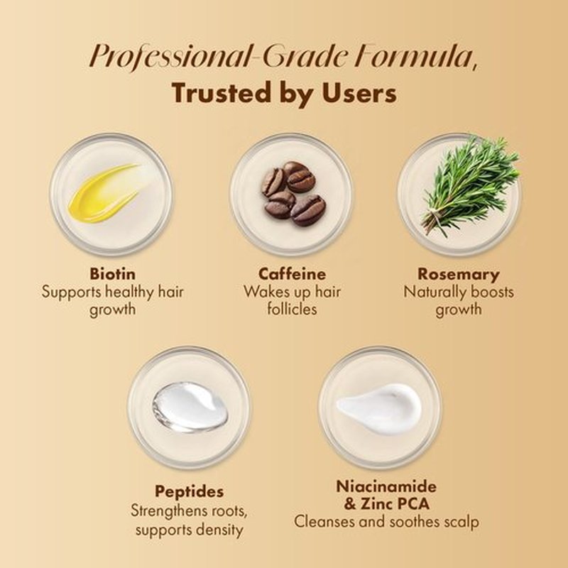Hair Growth Serum Scalp Treatment: Scalp Serum with Rosemary, Multi-Peptide & Caffeine for Anti Hair Loss and Thinning - Thickening and Density for Women & Men