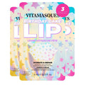 Vitamasques Lip Mask - Birthday Cake Collagen Sheets for Dry & Chapped Lips | Nourishing & Hydrating 3-Pack