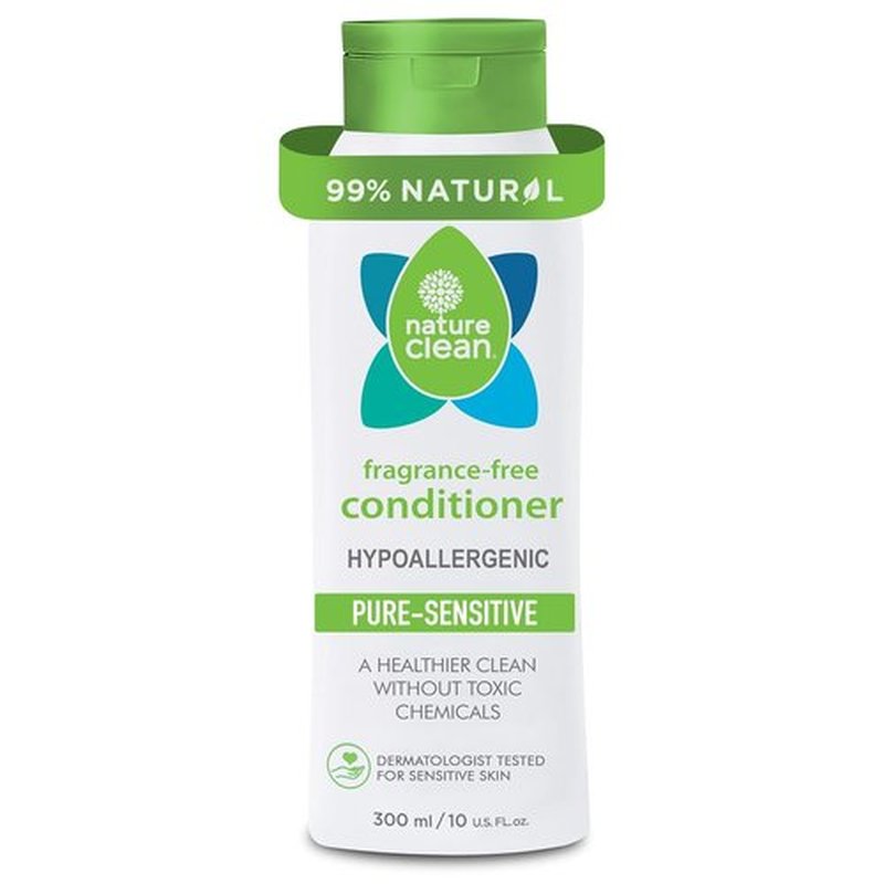 Nature Clean Unscented Hair Conditioner - Hypoallergenic & Sulfate Free | Gentle for Sensitive Scalps, 10 oz