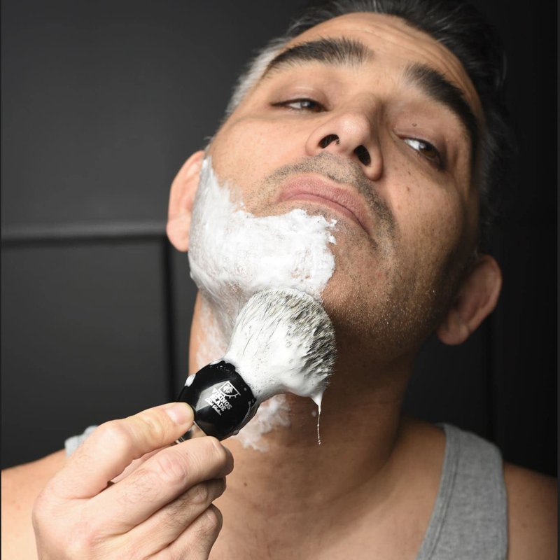 VIKINGS BLADE Luxury Shaving Brush for Men - Ultra Heavy Acrylic & 316L Steel Handle, Dark Stallion Color