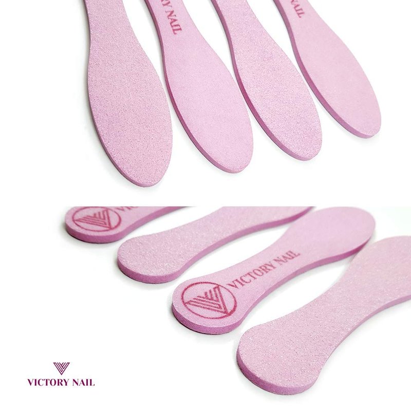VICTORY NAIL 1PCS Medium and Rough Grit Ceramic Pink Foot File Double-Sided Callus Removal