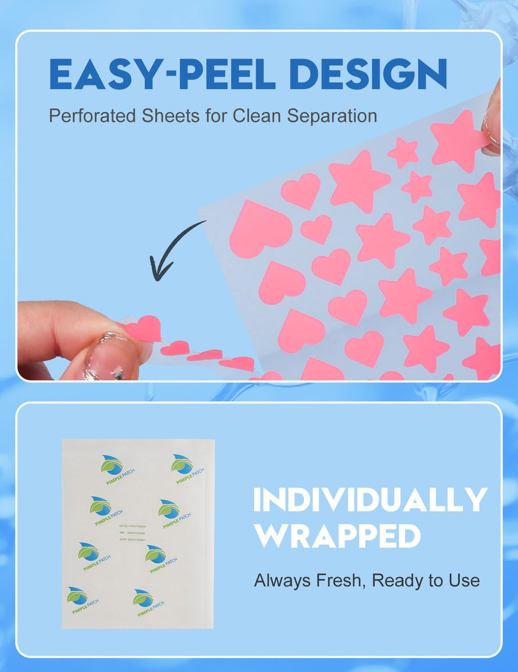 Pimple Patches for Face, 7 Sizes, 5 Shape/Color 255 pcs Acne Patches Hydrocolloid Precise Matches Different Sizes Acne, Spot Stickers With Tea Tree Oil Salicylic Acid Centella Covering Zits Blemishes