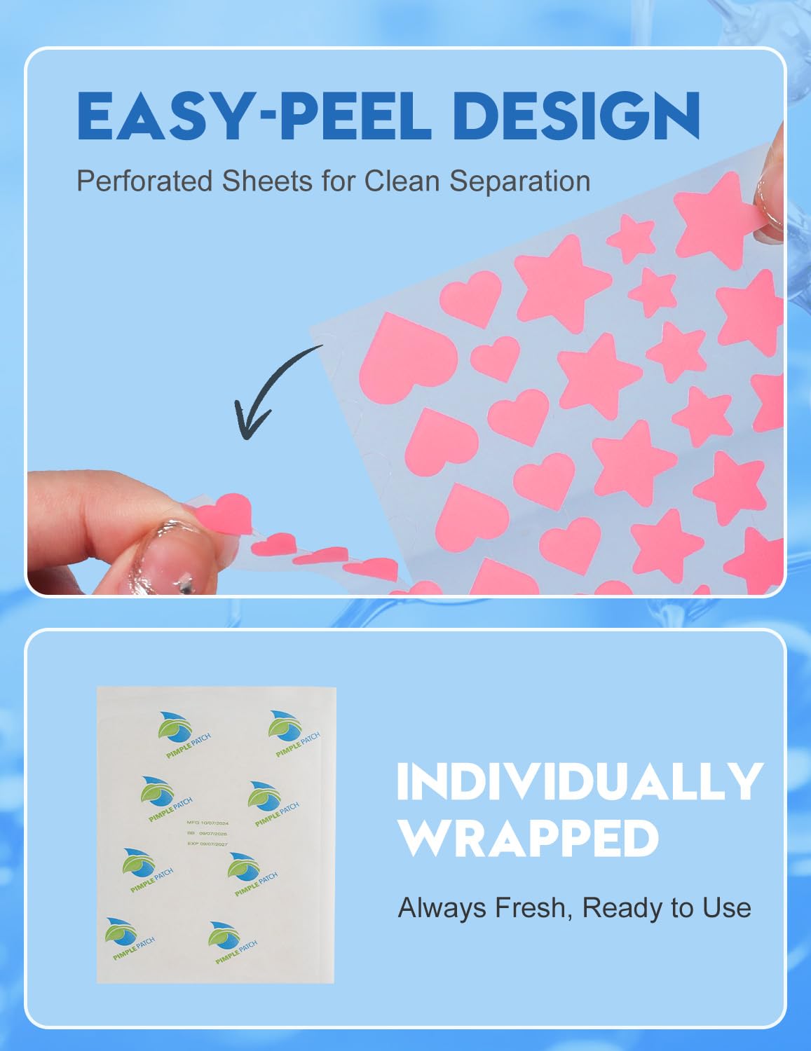 Pimple Patches for Face, 7 Sizes, 5 Shape/Color 255 pcs Acne Patches Hydrocolloid Precise Matches Different Sizes Acne, Spot Stickers With Tea Tree Oil Salicylic Acid Centella Covering Zits Blemishes