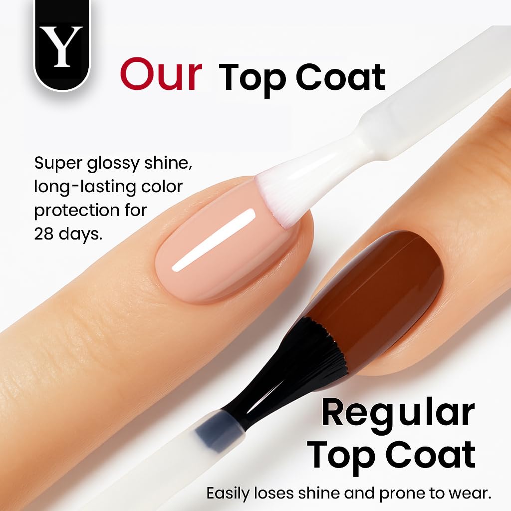 YaSama Extra Glossy Clear No-Wipe Gel Top Coat 15ml – HEMA-Free Soak-Off UV/LED Gel, Non-Yellowing High-Gloss Finish, Self-Leveling, Scratch-Resistant & Chip-Resistant, Long-Lasting 28+ Salon Quality