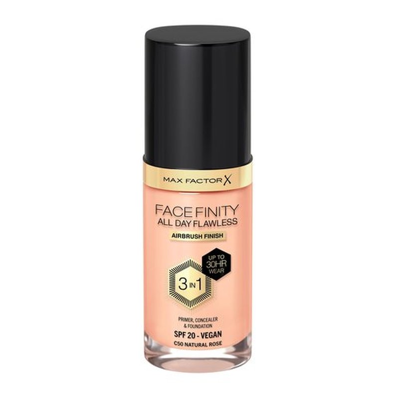 Crème Make-up Base Max Factor Face Finity All Day Flawless 3-in-1 Spf 20 Nº C50 Natural rose 30 ml