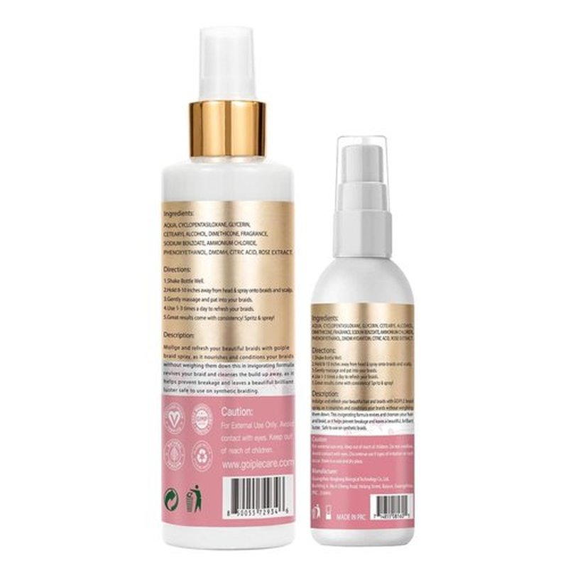 Rose Water Spray for Hair Scalp Moisturize, Daily Moisturizing Refreshing, Rosewater for Hair Natural Loc Moisturizer Spray for Locs Care (200ml&100ml rose spray)