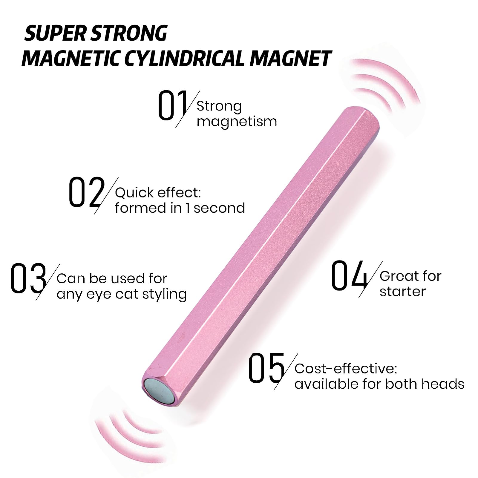 XEAOHESY 2 Pieces Cat Eye Magnet for Nails Double-Ended Hexagon Strong Nail Magnet Stick for Cat Eye Gel Nail Polish