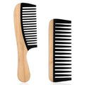 2pcs Wooden Wide Tooth Comb, Anti-Static Large Bamboo Gentle Detangling Hair Comb with Big Bakelite Teeth Detangler Brush for Women Curly Wavy Hair Stylist Essentials Products Care Tools