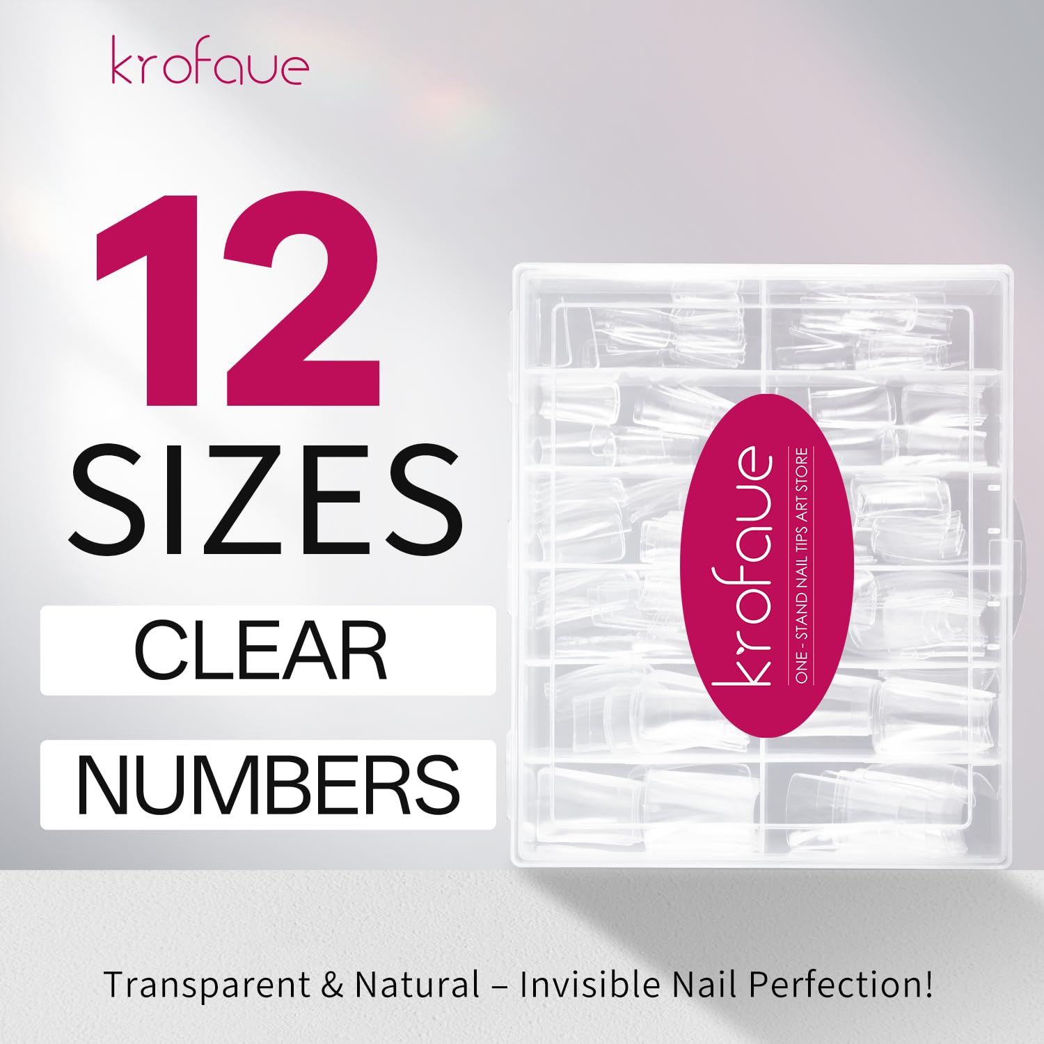 krofaue Duck Nail Tips - Clear Soft Gel Curved Nail Tips