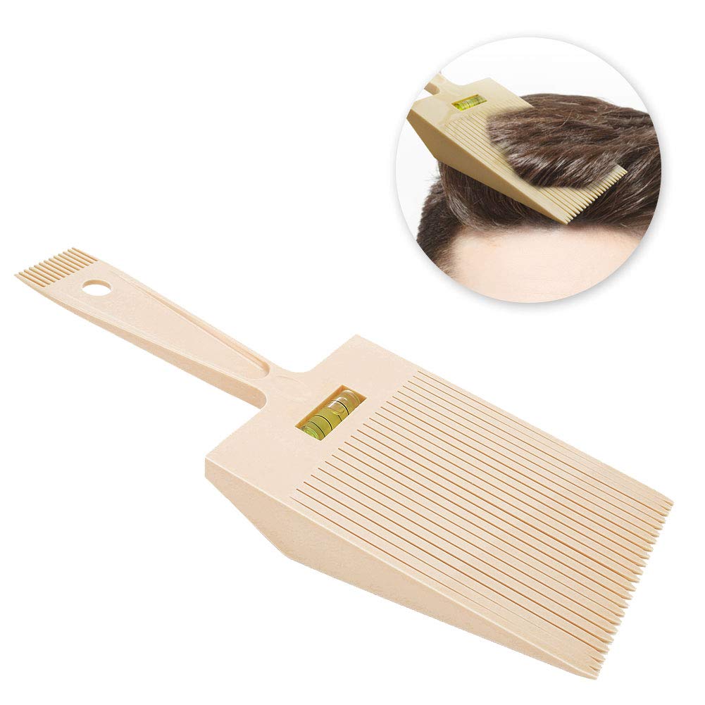 Haosie Flat Top Comb, Dual Ended Flattopper Comb, Barber Hair Tool with Level Bang Liquid, Professional Haircut Level