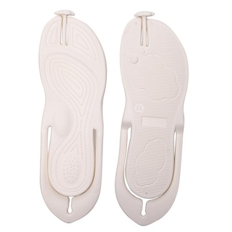 Kiemorgy Travel Slippers for Women Men, White Folding Slides Sandals Size 10, Portable Hotel Spa Slippers, Waterproof Quick Drying Flip Flops, Shower Shoes Beach Sandals-JD01 cream XL