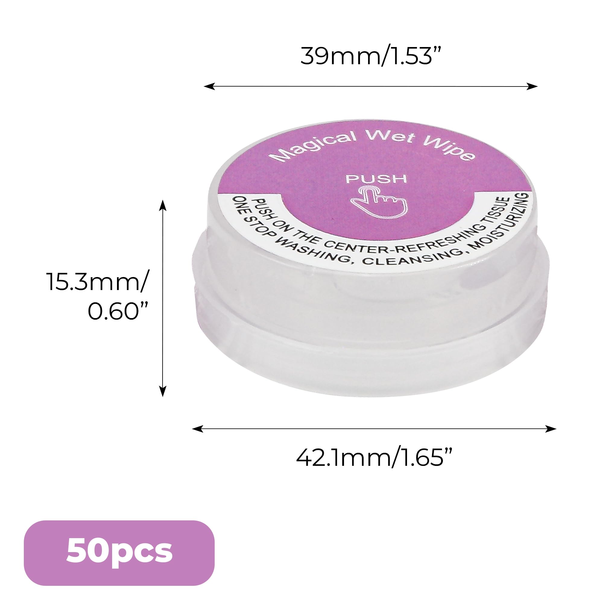 50 Pack Lavender Scented Hand Wipes, Individually Wrapped Wet Mini Towelettes, Alcohol-Free Moisturizing Cleaning Wipes for Travel, Gym & Outdoor Activities