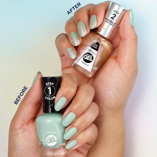 Sally Hansen Miracle Gel Salon Quality Nail Polish | Gel-Like Formula, Two-Step System, No UV Light Needed, Long Lasting | Opaque, Glossy | 676 Jealous Boyfriend | Dark Green Nail Polish
