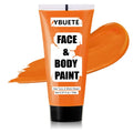YBUETE Orange Water Based Face Body Paint, 2.37 OZ Large Tube Full Coverage Face Paint for Tiger Pumpkin Cosplay, Washable Orange Body Painting Cream for Adult Carnival Halloween SFX Makeup