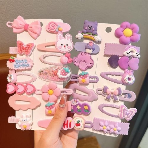56 pcs Girl Hair Clips Cute Clips for Toddler Girls Hair Accessories Rabbit/Flower/Bow Colorful Patterns