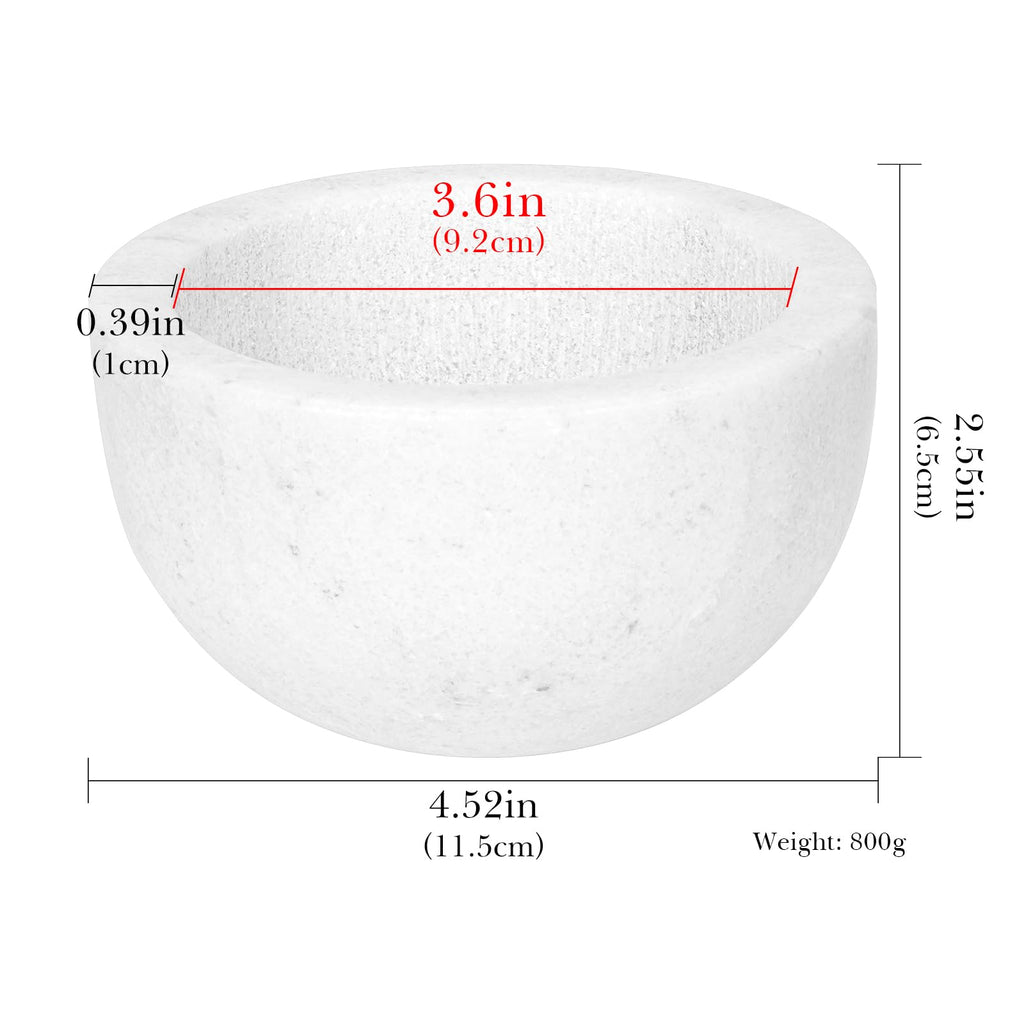Linkidea Marble Shaving Bowl, Natural Stone Lather Cup with Textured Interior for Rich Foam, Heat Retaining Shave Mug for Wet Shaving Gift for Men (White)