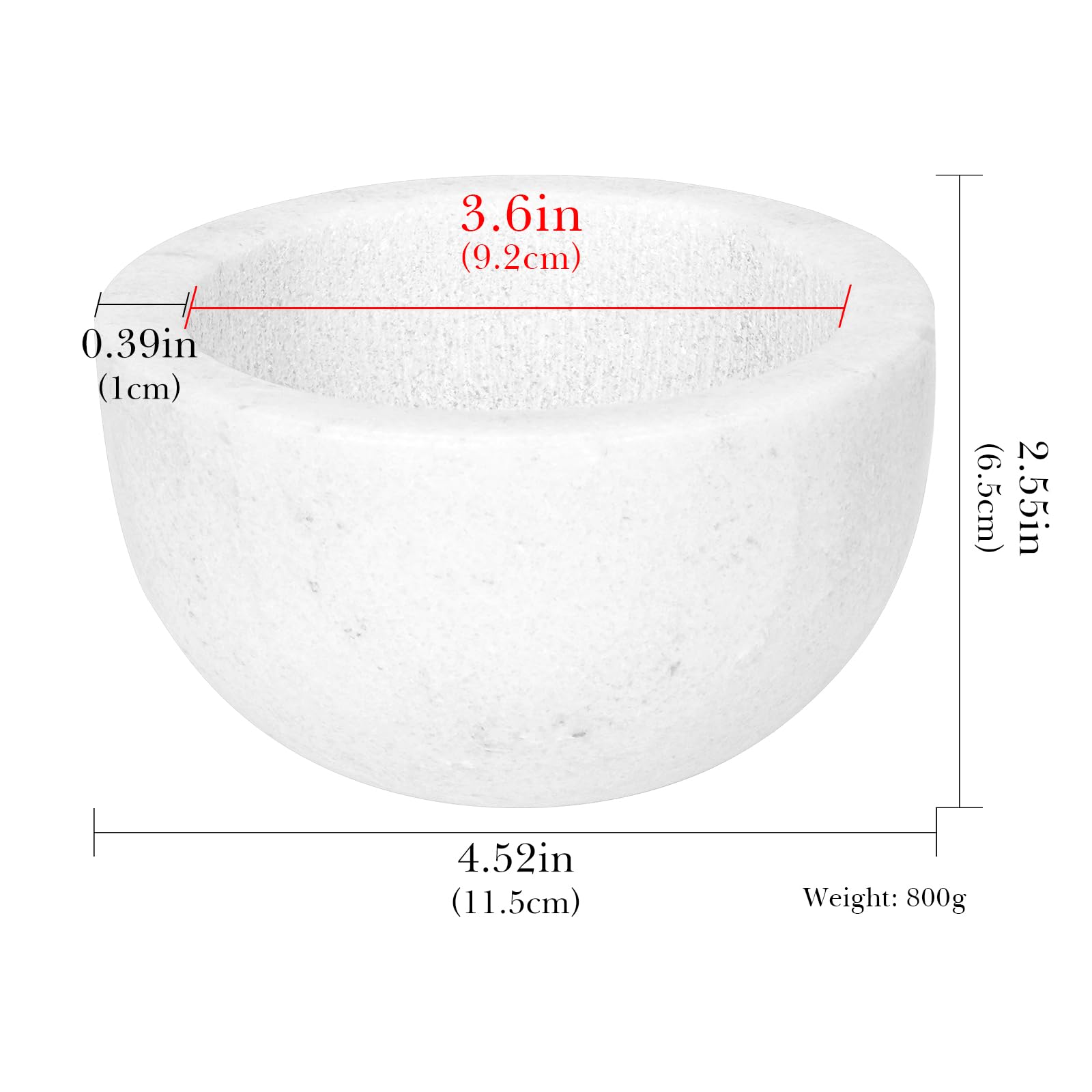 Linkidea Marble Shaving Bowl, Natural Stone Lather Cup with Textured Interior for Rich Foam, Heat Retaining Shave Mug for Wet Shaving Gift for Men (White)