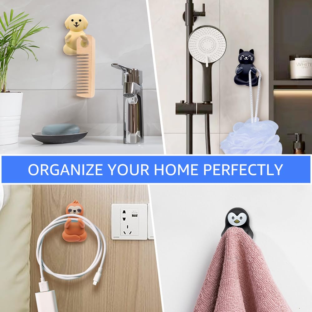 Pishovi Penguin Holder Shaver Organizer, Cute Penguin Animal Bathroom Decor Razor Holder Wall Mount, Birthday Gifts for Men Women Boyfriend Girlfriend, Emotiona Gifts for Wife Husband Penguin Lover