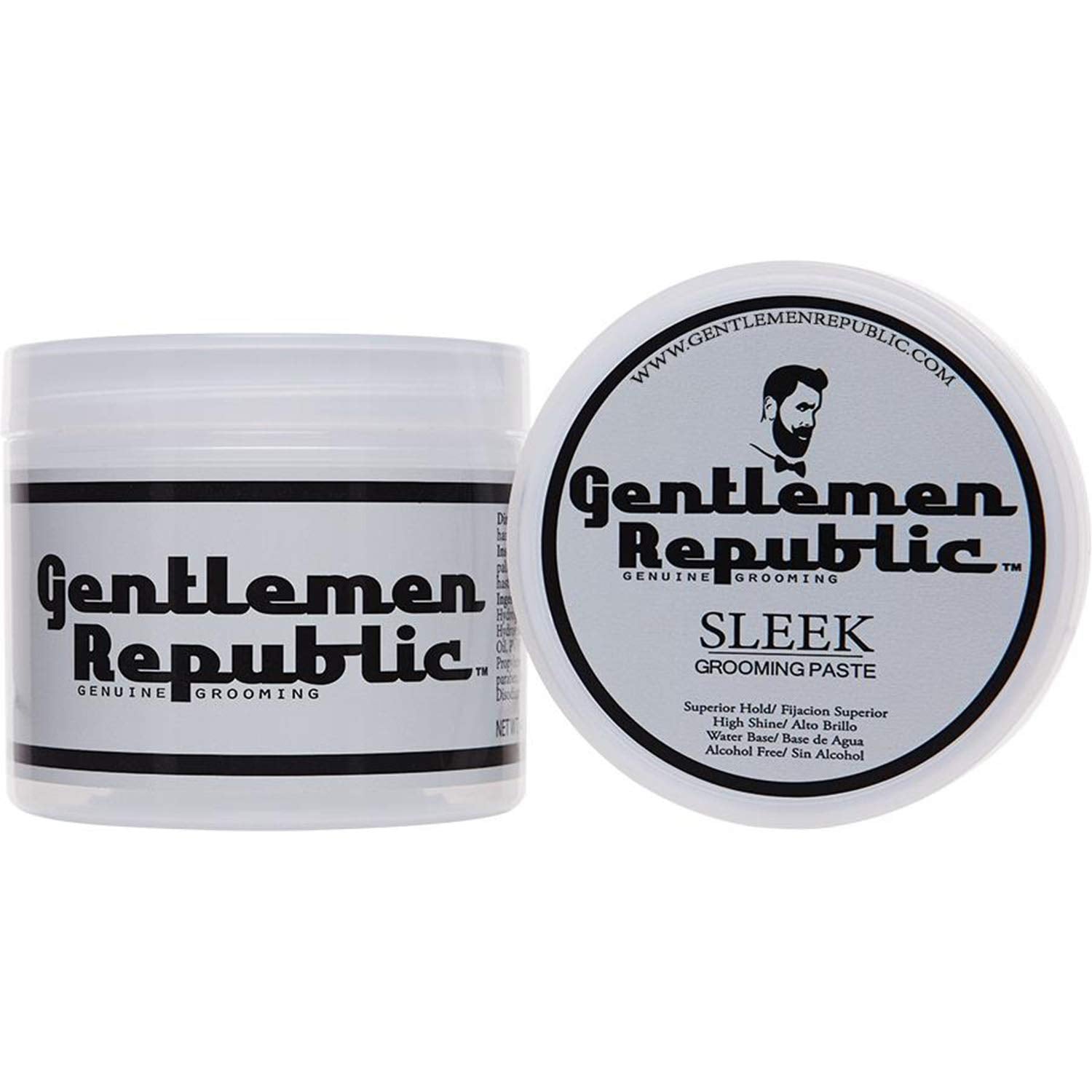 Gentlemen Republic Sleek Grooming Paste - 8oz: Professional Water-Based Formula with High Shine Finish and Superior Hold. Alcohol-Free and Made in The USA