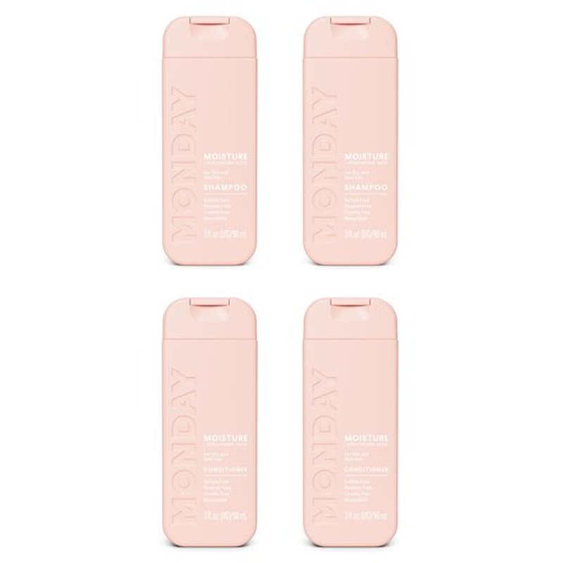 MONDAY Haircare MOISTURE Shampoo + Conditioner with Hyaluronic Acid & Shea Butter for Dry & Dull Hair 90 mL (Dual Set)