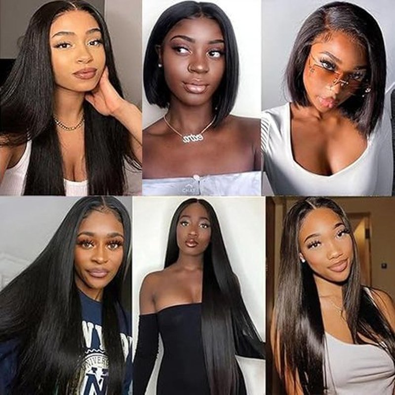 Straight Human Hair Bundles 1 Bundle 30 Inch Natural Black Bundles Human Hair Extension Single Bundle Color 1B# Double Weft 100g Unprocessed Brazilian Virgin Hair