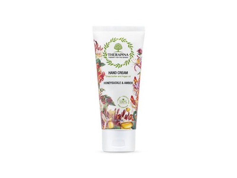 THERAPINA Aromatherapy Honeysucke Amber Hand Cream for Dry Skin – Shea Butter Hand Cream for Women and Men with an Awakening, Long-Lasting Scent – Vegan Hand Cream Lotion for Dry Skin, 3 Oz.