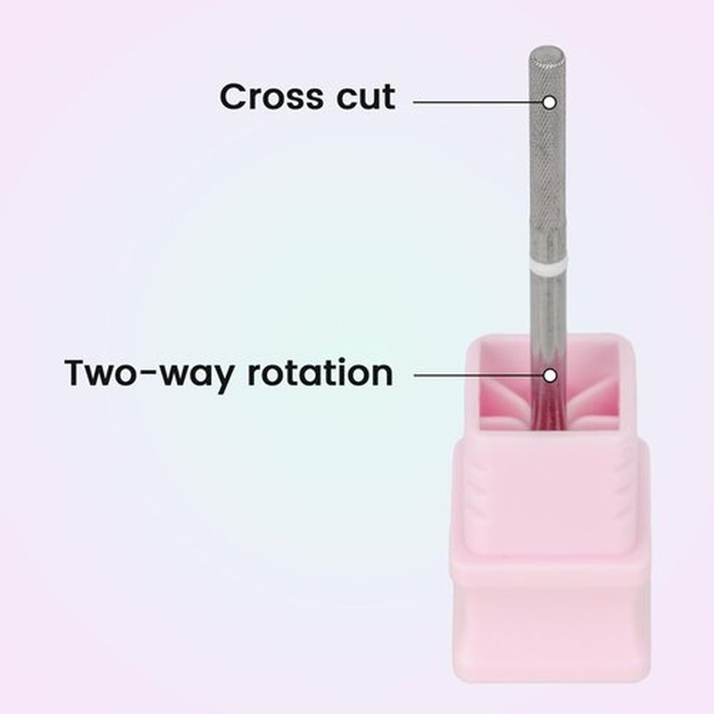 Delanie Carbide Nail Buffer Bit for Nail Drill Professional Nail Tech, R-Cut Head Mini Slender Barrel Bit for Preparing Nail Surface and Cuticle Work, 3/32", 3X Fine Grit
