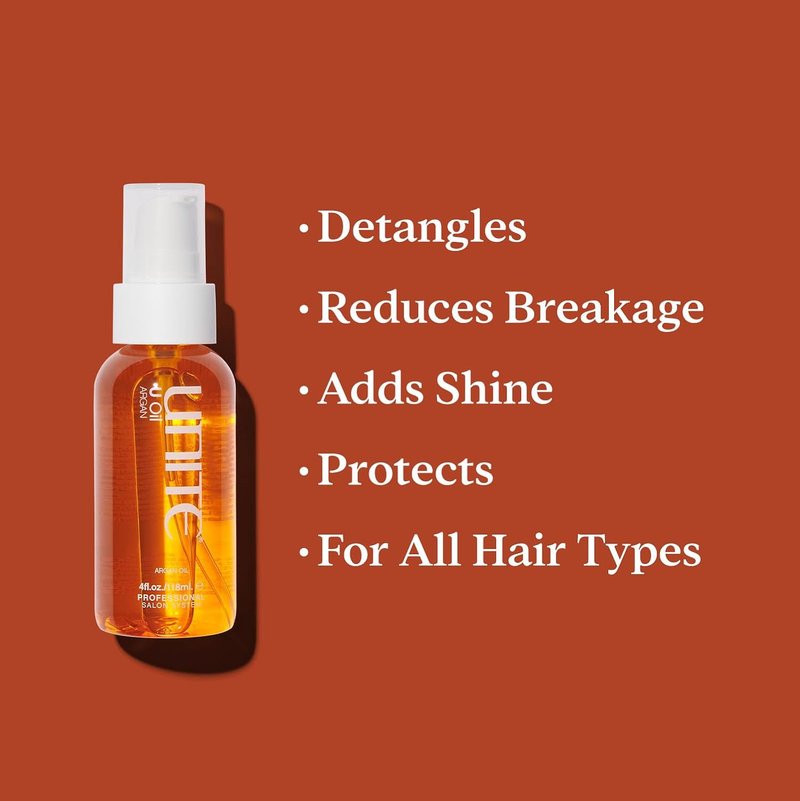 UNITE Hair U Oil – Argan Infused Hair Oil for Hydration & Shine – Lightweight Frizz Control, 4 Fl Oz