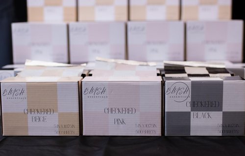 Checkered Trio (Pink, Beige, Black) Hair Salon Pop Up Foils, Aluminum Foil Sheets for Highlighting and Coloring, Salon Hair Foils, 5"x10.75", 500 Foil Sheets (3)