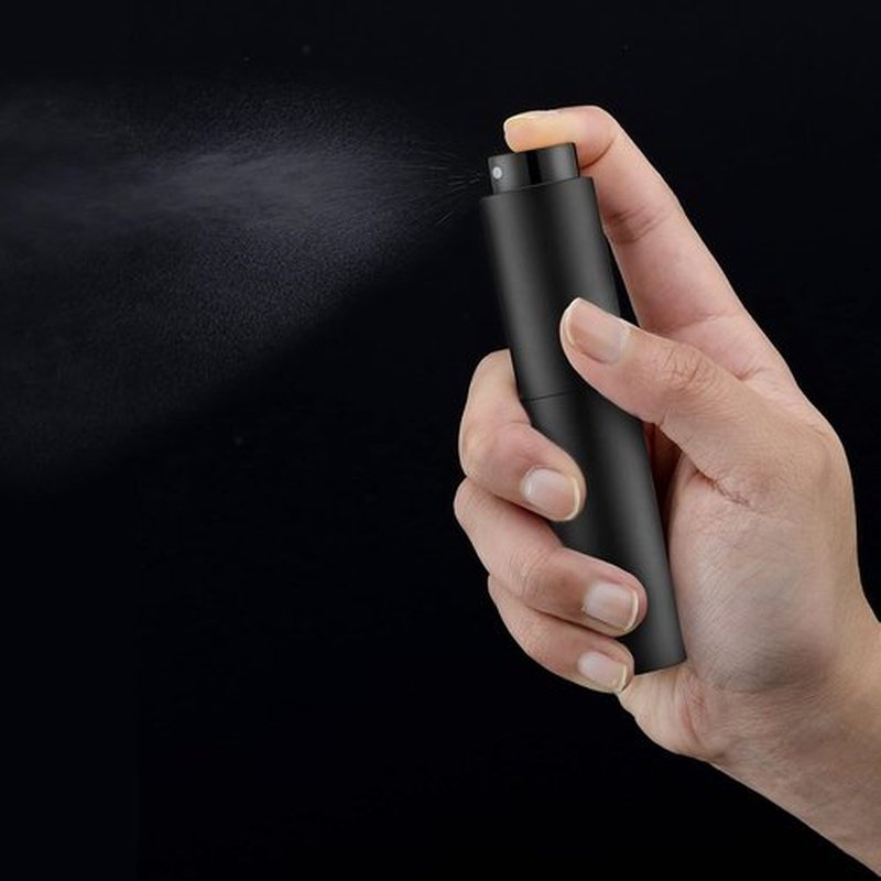 Tekson Mini Cologne Spray Bottle - 10ml Refillable Travel Perfume Atomizer in Black