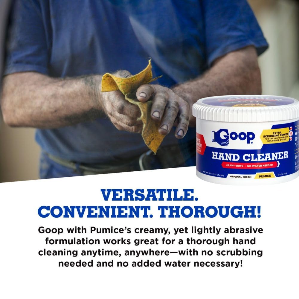 GOOP Multi-Purpose Waterless Hand Cleaner with Pumice - 14 oz Can (Pack of 2)