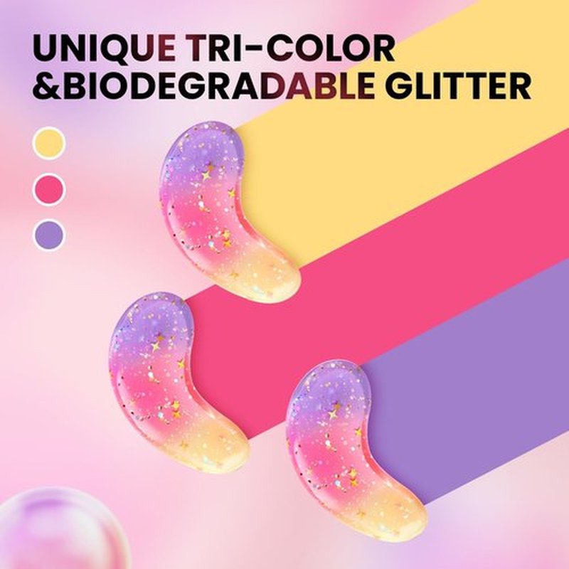 AILEORY Under Eye Patches (24 Pairs) - Tri-color Glitter Eye Gel Pads for Dark Circles, Puffy Eyes, Under eye Bags, Wrinkles | Natural Collagen Under Eye Mask Patches, Easter Basket Stuffers