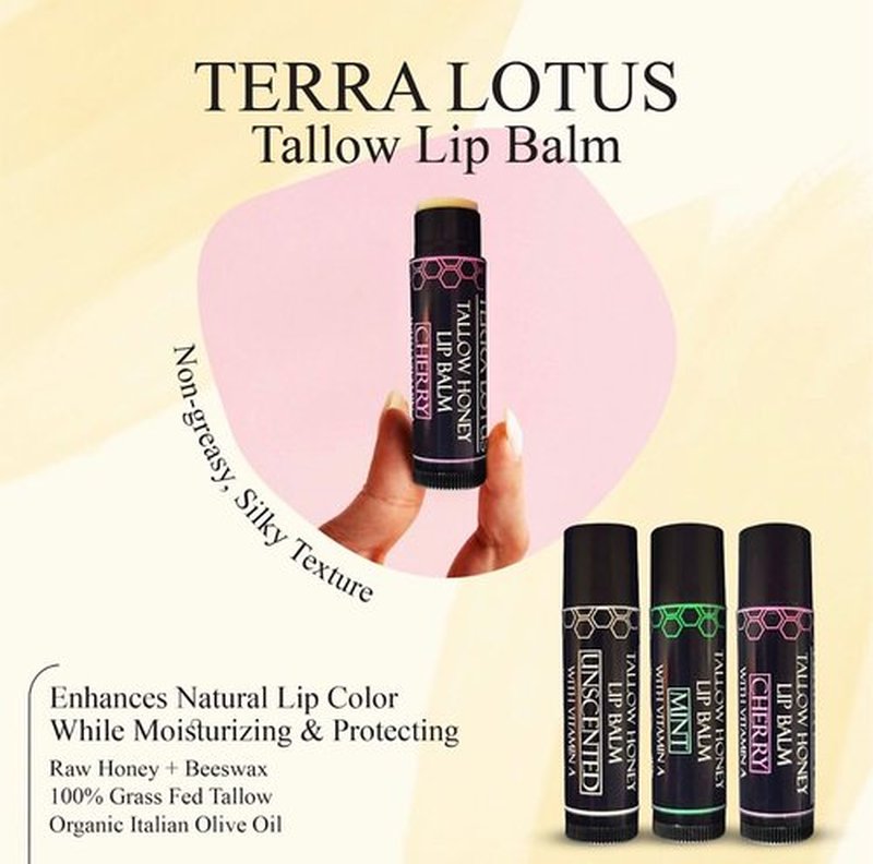Organic Tallow Lip Balm (5 Pack) - Hydrating With Organic Italian Olive Oil, Pure Grass Fed Tallow, and Beeswax - Long Lasting Lip Therapy (5 Pack, Fresh Mint)