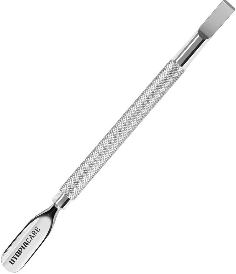 Utopia Care Cuticle Pusher Tool - Professional Stainless Steel Nail Cleaner & Remover | Durable Manicure & Pedicure Tool, Silver