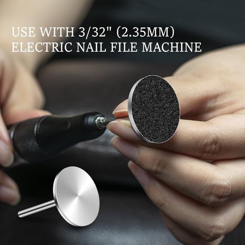 LIERKISS 100pcs Electric Callus Remove Sandpaper Discs Pads with Flat Nail Drill Bit Pedicure Drill Bits for Feet, Replacement Sandpaper Disk for Pedicure Manicure with Sanding Disc Nail Drill Bit