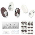 Adora Couture Semi Cured Gel Nail Strips with 30 Pieces - Salon Quality Manicure Kit for Women Easy Application Wraps Includes Prep Pads Nail File Wooden Stick, UV Light Required (Ivory Magnolia)