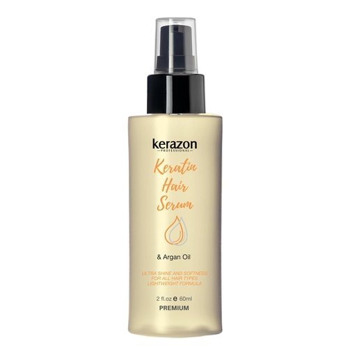 Kerazon Keratin Hair Serum - Argan Oil Smoothing Treatment for Dry, Damaged Hair | Anti-Frizz Formula
