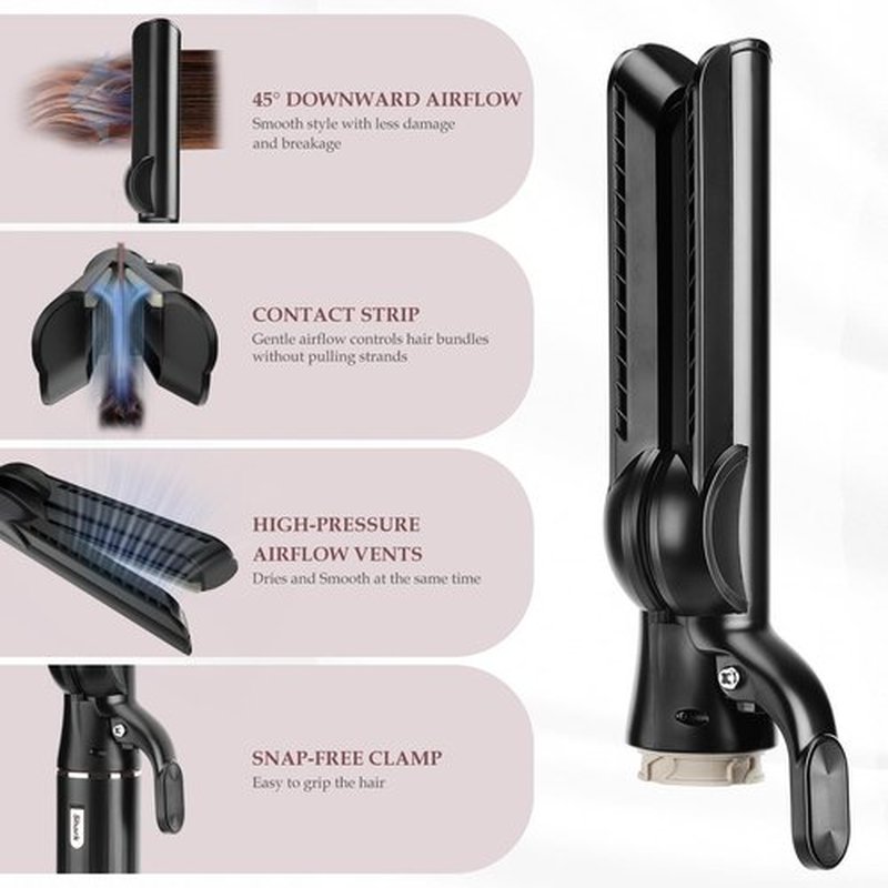 SAZIKA Airflow Smooth Attachment for Shark FlexStyle, Nozzles Attachment for Smooth Hair Style with Less Damage and Breakage for Shark FlexStyle Black