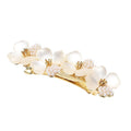 VOCOSTE Vintage Rhinestone Hair Barrettes, Flower Hair Clips for Women, Small Hairpin, French Faux Crystal Hairpin, Hair Accessories, Champagne