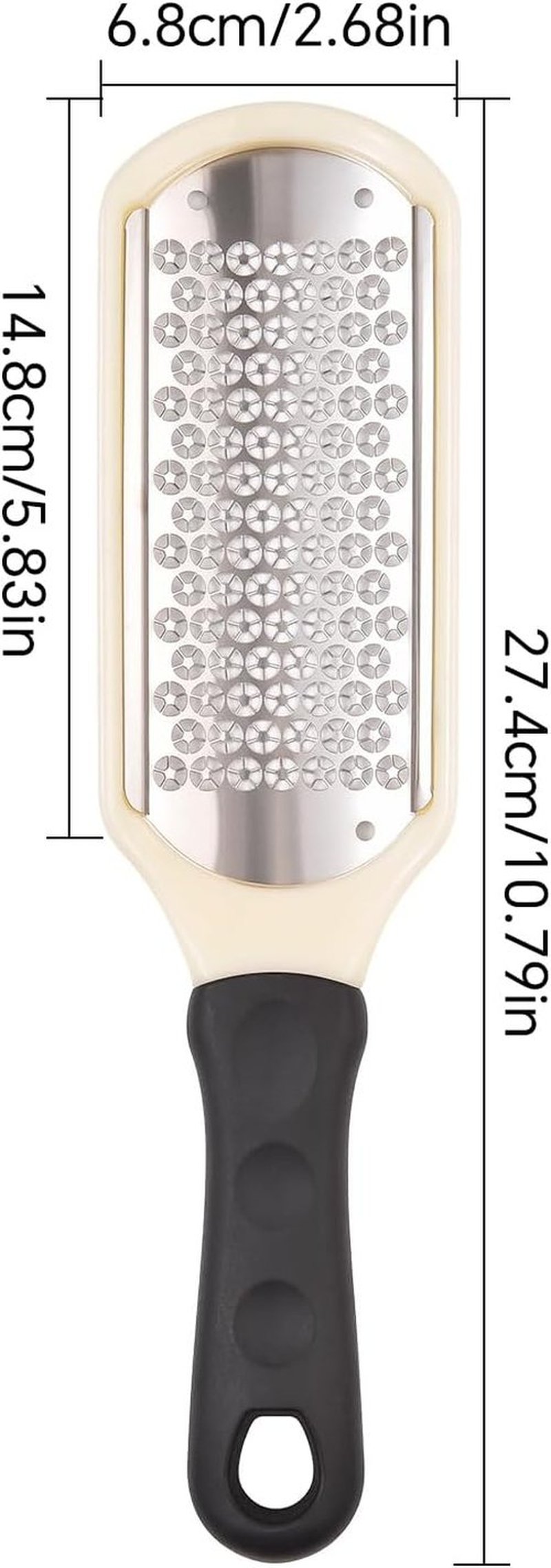 Colossal Foot File - Stainless Steel Pedicure Rasp for Effective Hard Skin Removal | White