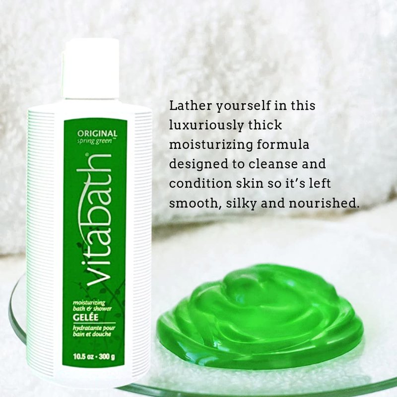Vitabath Original Spring Green Bath & Shower Gel - Hydrating Botanical Skin Rejuvenation, 10.5 oz