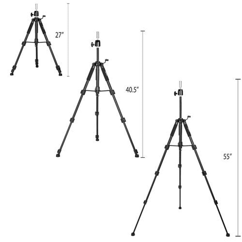 GEXWORLDWIDE 55" Mannequin Tripod Stand Canvas Block Training Doll Manikin Head Wig Stand for Cosmetology Hairdressing (Black)