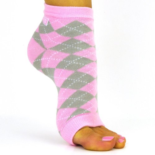 Freetoes Toeless Socks- 3 Pairs.1-Pink, 1-Pink Argyle, 1 Gray