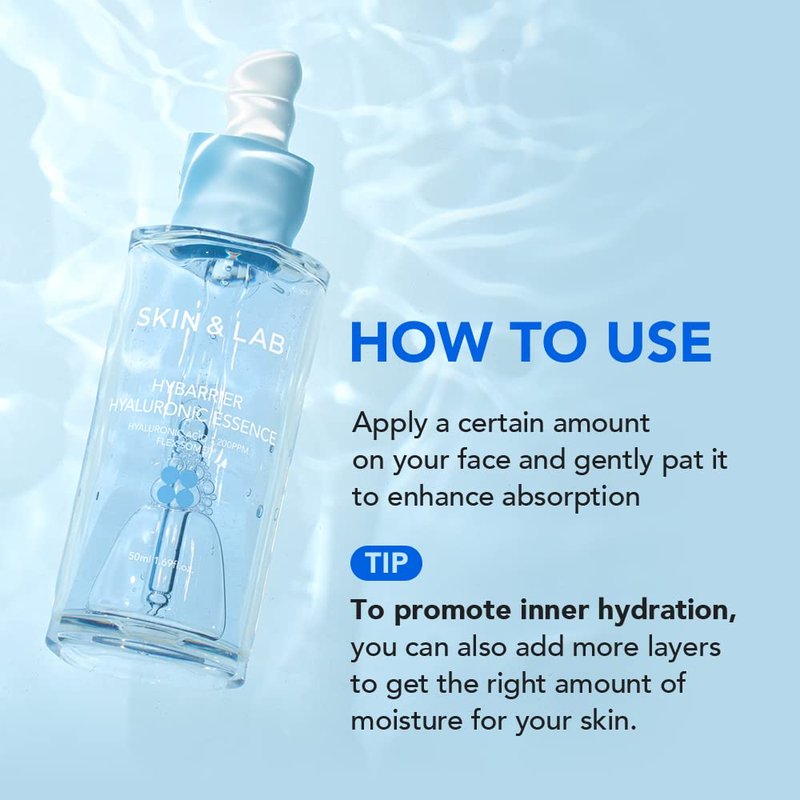 [SKIN&LAB] Hybarrier Hyaluronic Essence | Contains Hyaluronic Acid | Daily Facial Essence | For All Skin Types | 1.69 fl.oz.