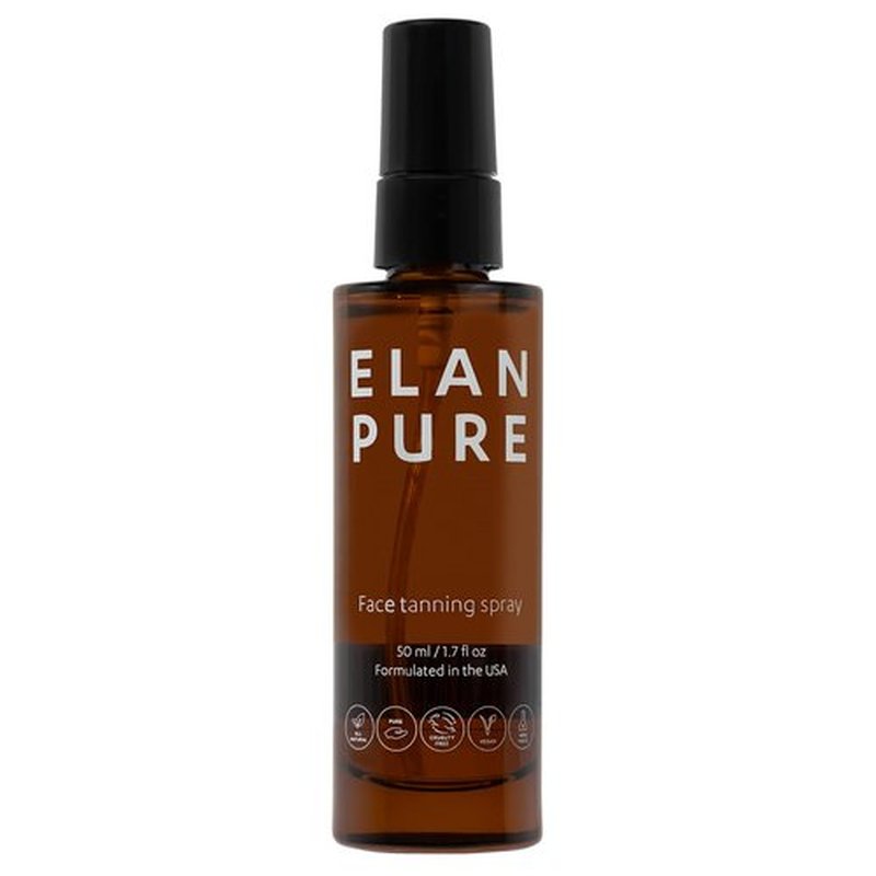 Elan Pure Face Tanning Mist, Organic Ingredients, Sunless Self Tanner, Bronzing, Hydrating, Streak-Free, Long Lasting Glow