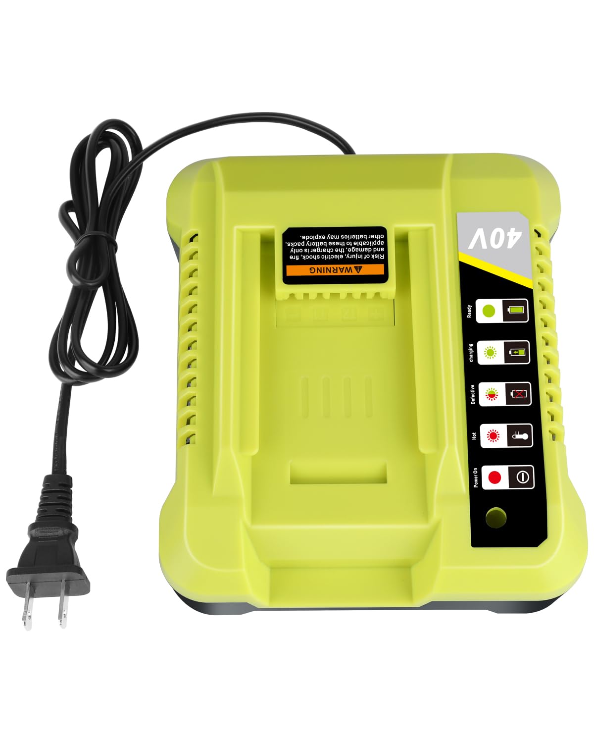 KUNLUN OP401 40-Volt Battery Lithium-Ion Charger for Ryobi 40V OP4050A OP4026 OP40601 OP4040 OP4030 OP4015 OP40201 Li-ion Battery with LED Indicator(40V Batteries Not Included)