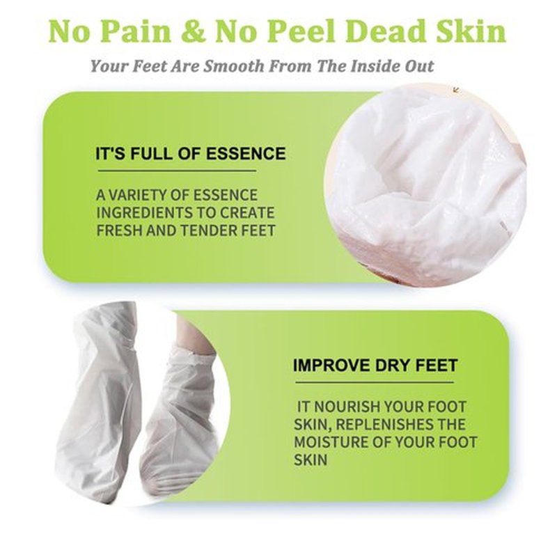 TEEROVA Repairing Foot Mask with Shea Butter and Avocado, Moisturizing Foot Mask for Dry Cracked Feet, Hydrating Foot Spa Socks (5 Pairs)