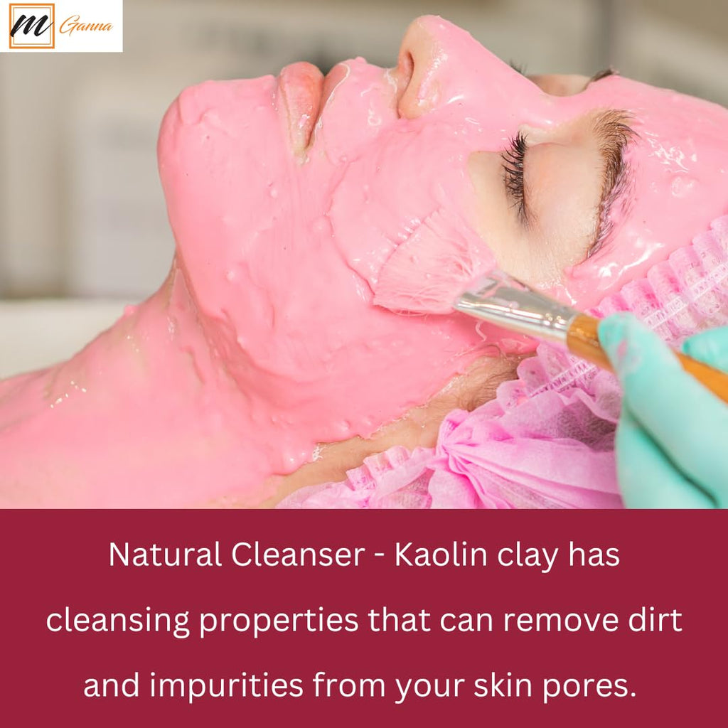 mGanna 100% Natural Rose Clay/Pink Kaolin Clay Powder (2 Pound) for Creams, Face Masks, and Soap Making 2 LBS / 908 GMS